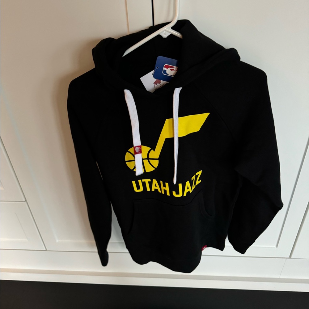 Women's Sportiqe Utah Jazz NBA black yellow soft hoodie